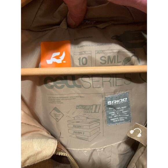 Ride jacket coat Cell series Snowboard brown and tan Men's sz S. SO many extras! - Picture 8 of 13